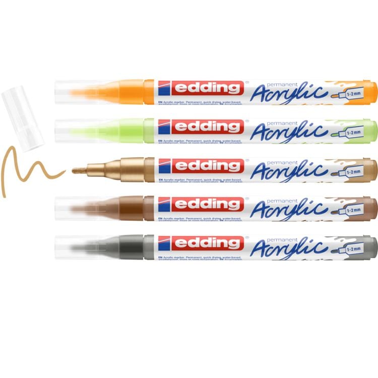 Produktbild: Edding Acrylmarker fein e-5300 Natur, 5er Set