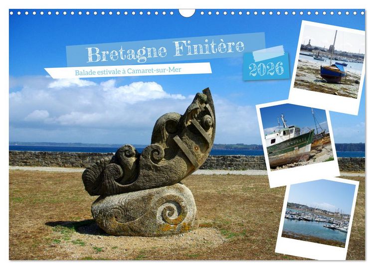 Produktbild: Bretagne Finist&egrave;re balade estivale &agrave; Camaret-sur-Mer (Calendrier mural 2026 DIN A3 vertical), CALVENDO calendrier mensuel