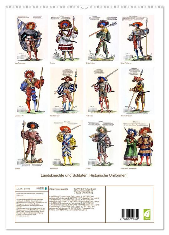 Produktbild: Landsknechte und Soldaten: Historische Uniformen (hochwertiger Premium Wandkalender 2026 DIN A2 hoch), Kunstdruck in Hochglanz