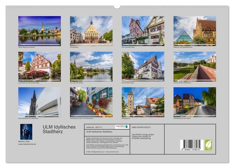 Produktbild: ULM Idyllisches Stadtherz (hochwertiger Premium Wandkalender 2026 DIN A2 quer), Kunstdruck in Hochglanz