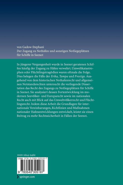 Produktbild: Der Zugang zu Noth&auml;fen und sonstigen Notliegepl&auml;tzen f&uuml;r Schiffe in Seenot