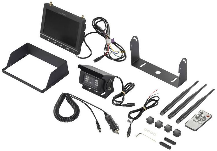 Produktbild: Renkforce RV2,4-7 R&uuml;ckfahrvideosystem 2 Kamera-Eing&auml;nge Schraubmontage Schwarz (matt)