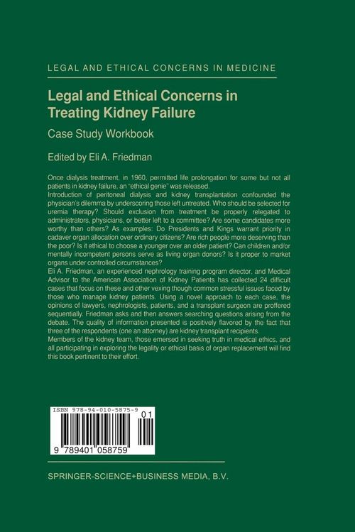 Produktbild: Legal and Ethical Concerns in Treating Kidney Failure