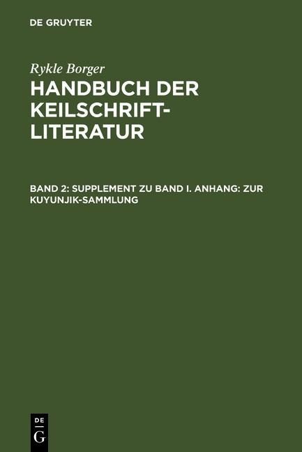 Produktbild: Supplement zu Band I. Anhang: Zur Kuyunjik-Sammlung