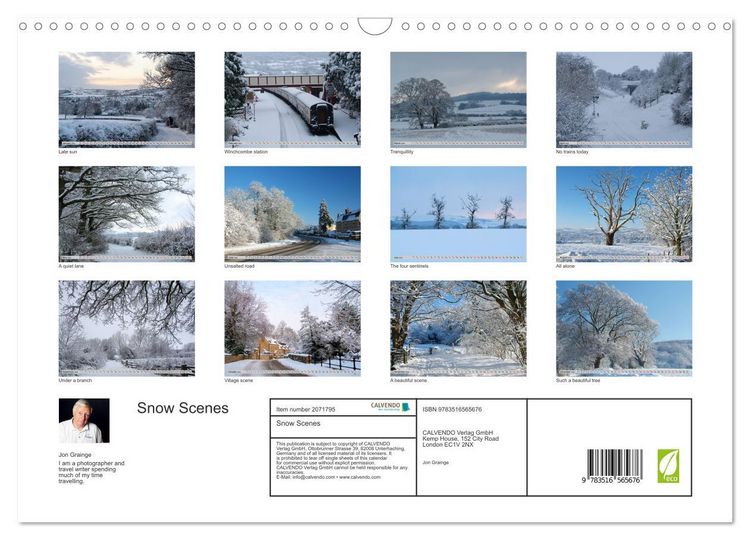 Produktbild: Snow Scenes (Wall Calendar 2026 DIN A3 landscape), CALVENDO 12 Month Wall Calendar