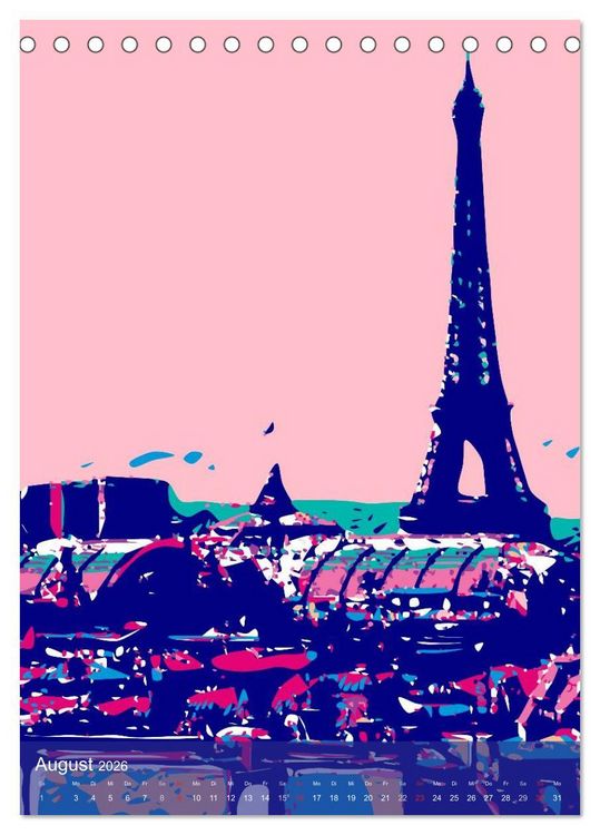 Produktbild: Paris pop-art (Tischkalender 2026 DIN A5 hoch), CALVENDO Monatskalender