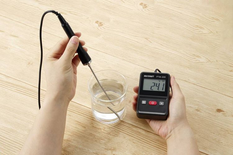 Produktbild: VOLTCRAFT PTM-200 Einstichthermometer Messbereich Temperatur -200 bis 200 &deg;C F&uuml;hler-Typ Pt1000 Kontaktmessung