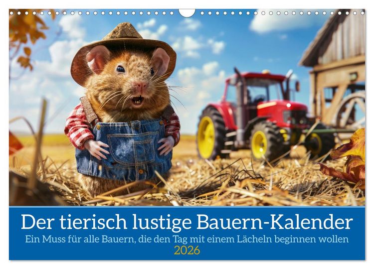 Produktbild: Der tierisch lustige Bauern-Kalender (Wandkalender 2026 DIN A3 quer), CALVENDO Monatskalender