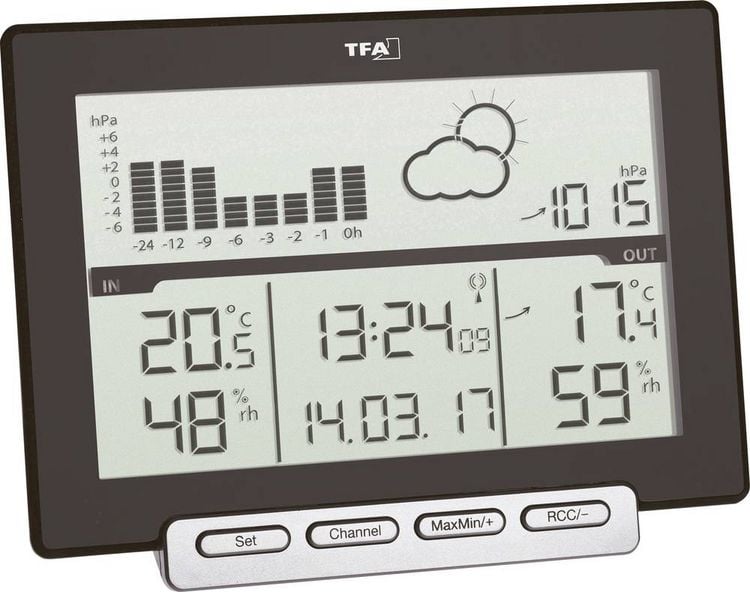Produktbild: TFA Dostmann Meteo Sens 35.1139.01 Funk-Wetterstation Vorhersage f&uuml;r 12 bis 24 Stunden Anzahl Sensoren max. 3