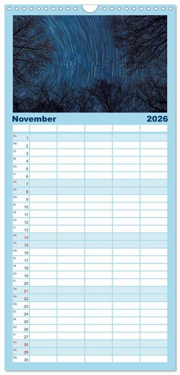 Produktbild: Familienplaner 2026 - Welt unter Sternen mit 5 Spalten (Wandkalender, 21 x 45 cm) CALVENDO