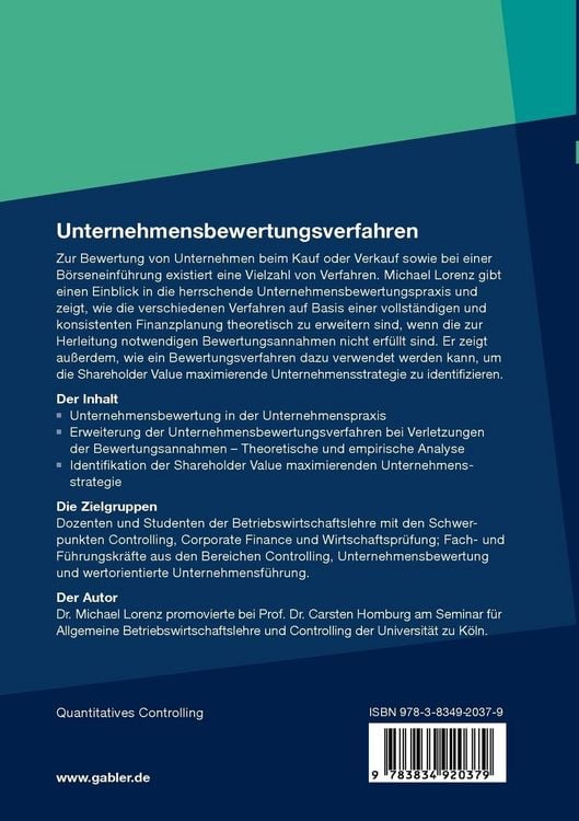 Produktbild: Unternehmensbewertungsverfahren