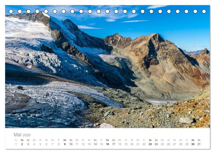 Produktbild: Walliser Alpen &ndash; Europas &raquo;kleiner&laquo; Himalaya (Tischkalender 2026 DIN A5 quer), CALVENDO Monatskalender