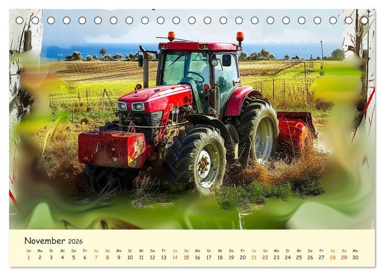 Produktbild: Traktoren - tolle Momente (Tischkalender 2026 DIN A5 quer), CALVENDO Monatskalender