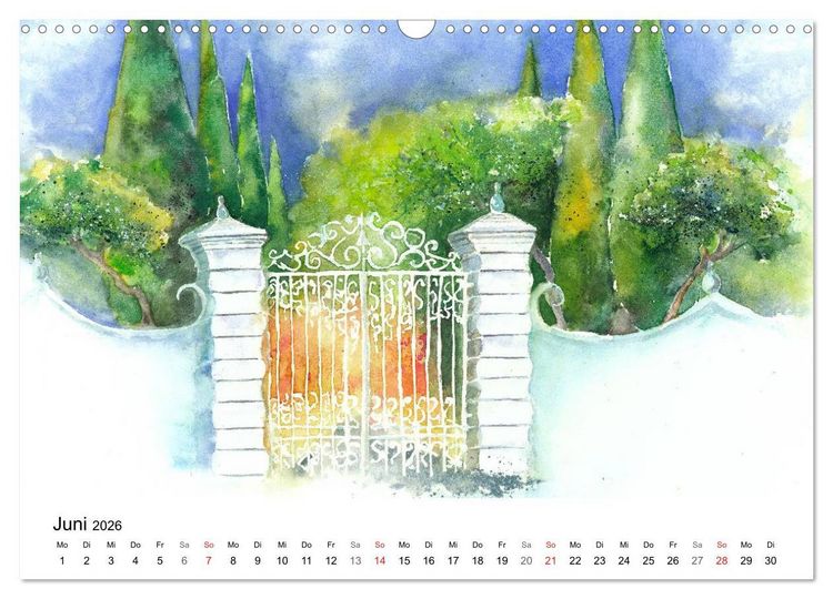 Produktbild: Toskana Aquarelle (Wandkalender 2026 DIN A3 quer), CALVENDO Monatskalender