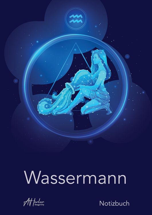 Produktbild: Sternzeichen Wassermann Notizbuch | Designed by Alfred Herler