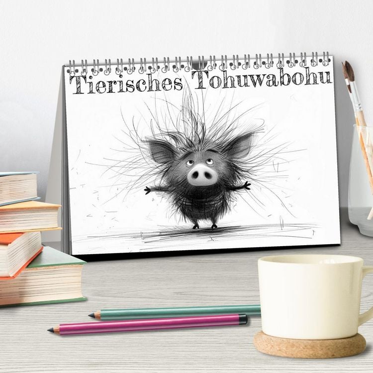 Produktbild: Tierisches Tohuwabohu (Tischkalender 2026 DIN A5 quer), CALVENDO Monatskalender