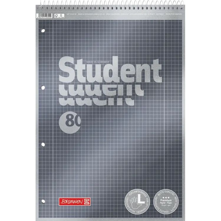 Produktbild: Collegeblock A4 Spir.ob Lin28 Prem