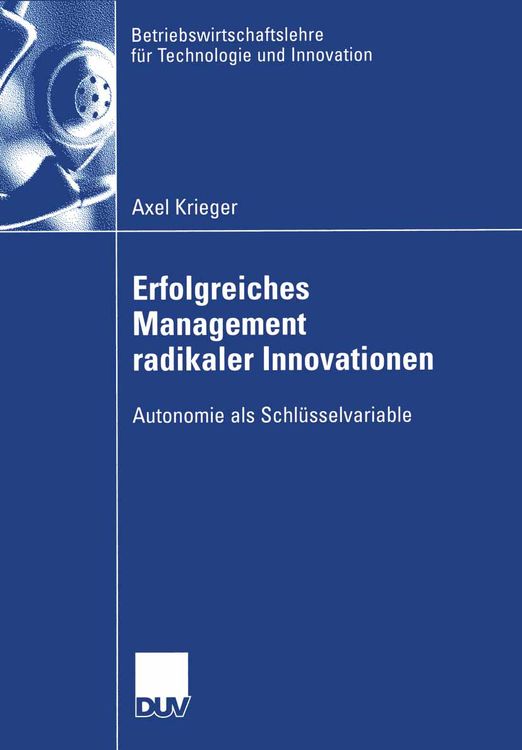 Produktbild: Erfolgreiches Management radikaler Innovationen