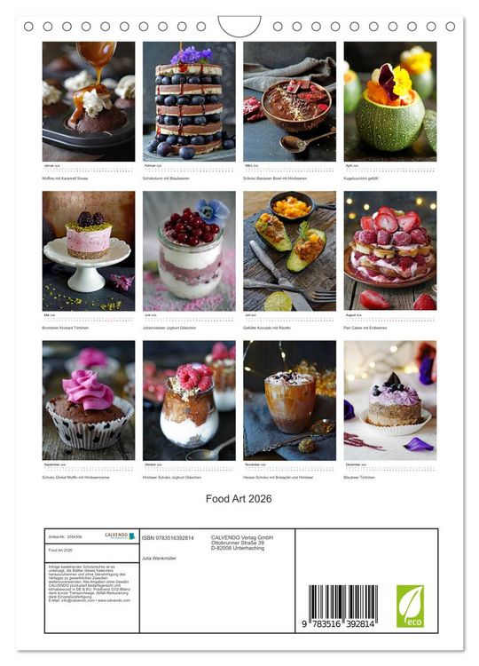 Produktbild: Food Art 2026 (Wandkalender 2026 DIN A4 hoch), CALVENDO Monatskalender