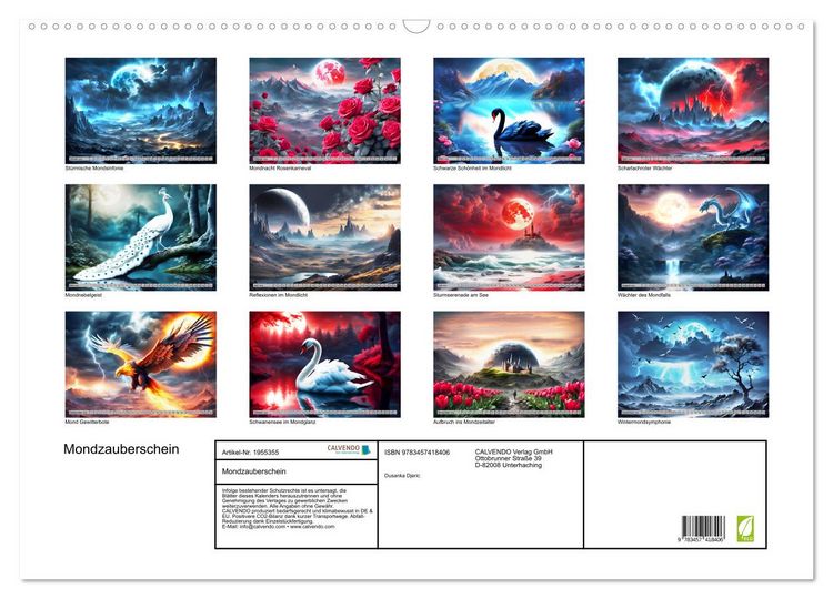 Produktbild: Mondzauberschein (Wandkalender 2026 DIN A2 quer), CALVENDO Monatskalender