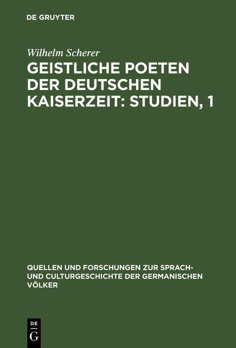 Produktbild: Geistliche Poeten der deutschen Kaiserzeit: Studien, 1