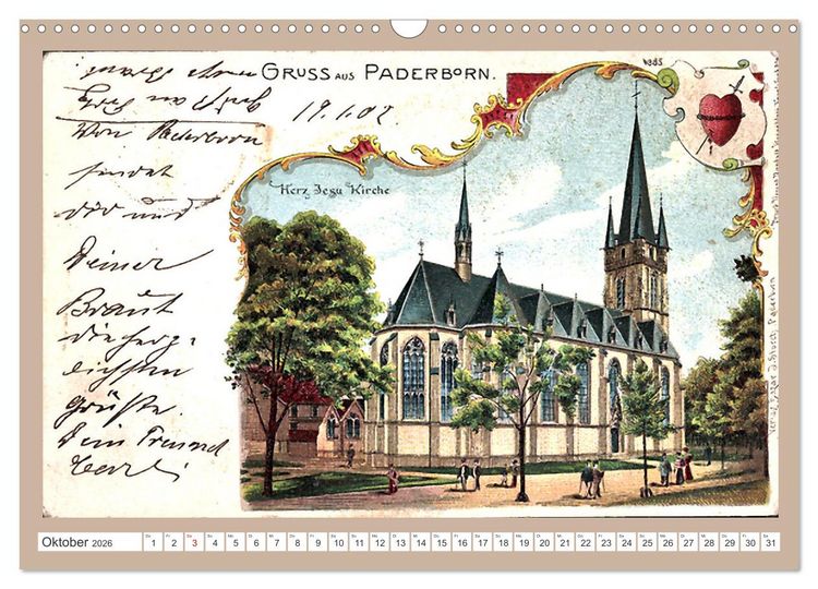 Produktbild: Gru&szlig; aus Paderborn (Wandkalender 2026 DIN A3 quer), CALVENDO Monatskalender