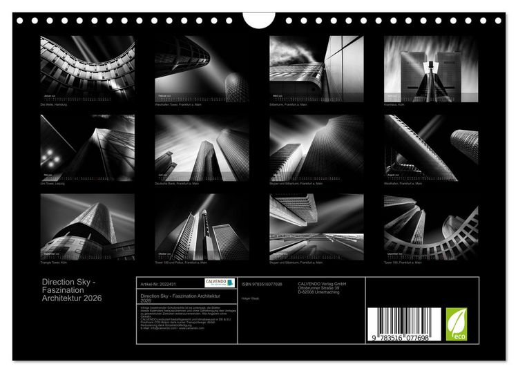 Produktbild: Direction Sky - Faszination Architektur 2026 (Wandkalender 2026 DIN A4 quer), CALVENDO Monatskalender