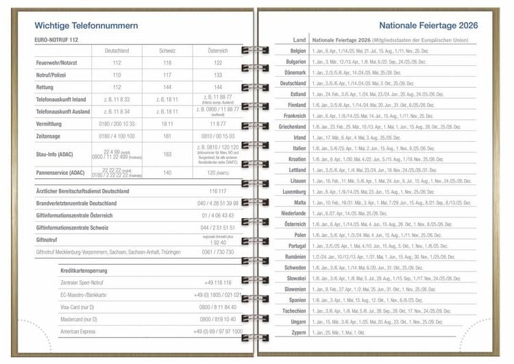 Produktbild: Wochen-Cheftimer A5, Alu gold 2027
