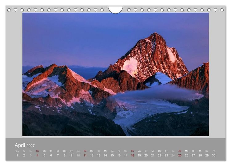 Produktbild: Schweiz - Impressionen der idyllischen Bergwelt im Laufe der Jahreszeiten (Wandkalender 2027 DIN A4 quer), CALVENDO Monatskalender