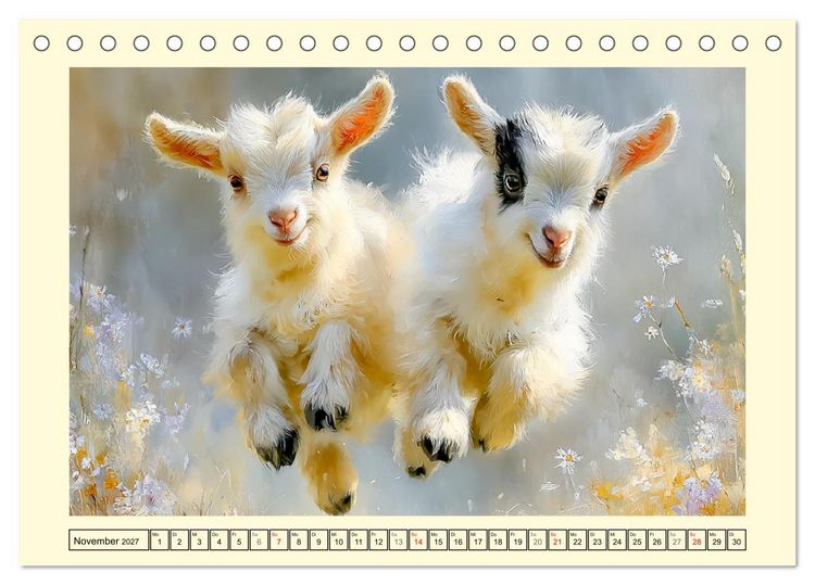 Produktbild: Zwergziegen. Kleine Wirbelwinde im Sonnenschein (Tischkalender 2027 DIN A5 quer), CALVENDO Monatskalender