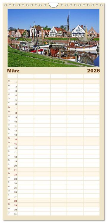 Produktbild: Familienplaner 2026 - Ostfriesland mit 5 Spalten (Wandkalender, 21 x 45 cm) CALVENDO