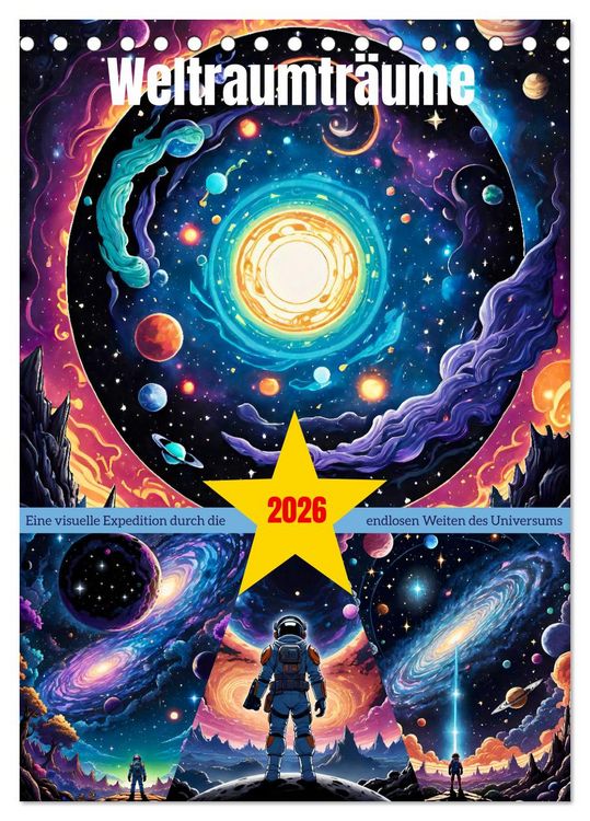 Produktbild: Weltraumtr&auml;ume (Tischkalender 2026 DIN A5 hoch), CALVENDO Monatskalender