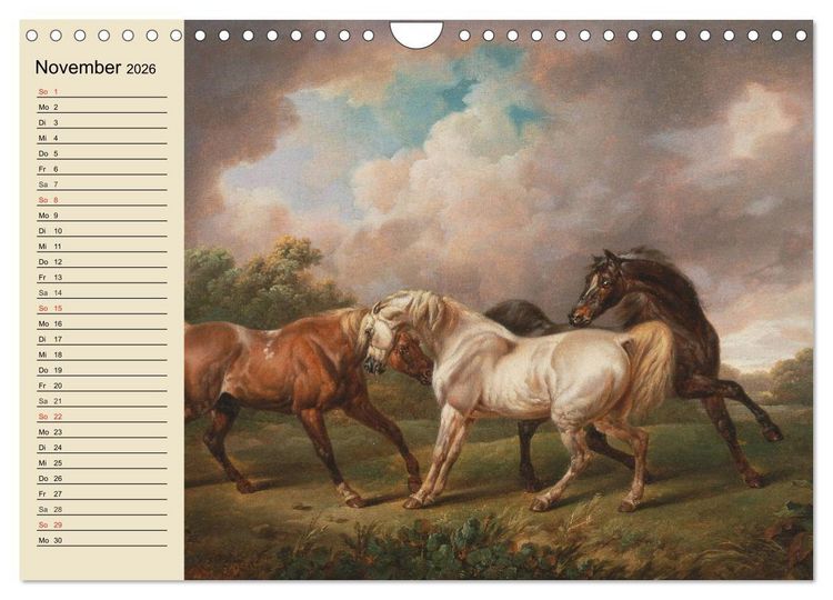 Produktbild: Pferde-&Ouml;lgem&auml;lde. Die Kunst der alten Meister (Wandkalender 2026 DIN A4 quer), CALVENDO Monatskalender