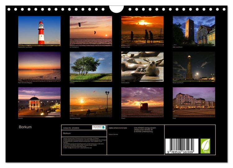 Produktbild: Borkum (Wandkalender 2026 DIN A4 quer), CALVENDO Monatskalender