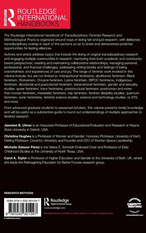 Produktbild: The Routledge International Handbook of Transdisciplinary Feminist Research and Methodological Praxis