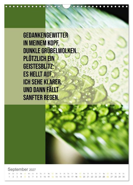 Produktbild: Tagesfarben - Poesie in Wort und Bild (Wandkalender 2027 DIN A3 hoch), CALVENDO Monatskalender
