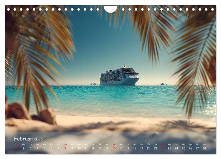 Produktbild: Kreuzfahrtschiffe Kalender - Kreuzfahrten und Giganten der Meere (Wandkalender 2026 DIN A4 quer), CALVENDO Monatskalender