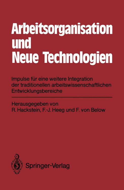 Produktbild: Arbeitsorganisation und Neue Technologien