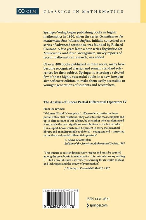 Produktbild: The Analysis of Linear Partial Differential Operators IV