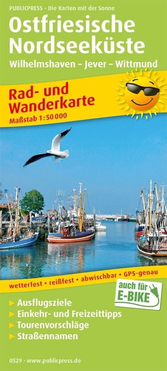 Produktbild: Ostfriesische Nordseeküste, Wilhelmshaven - Jever - Wittmund 1:50 000