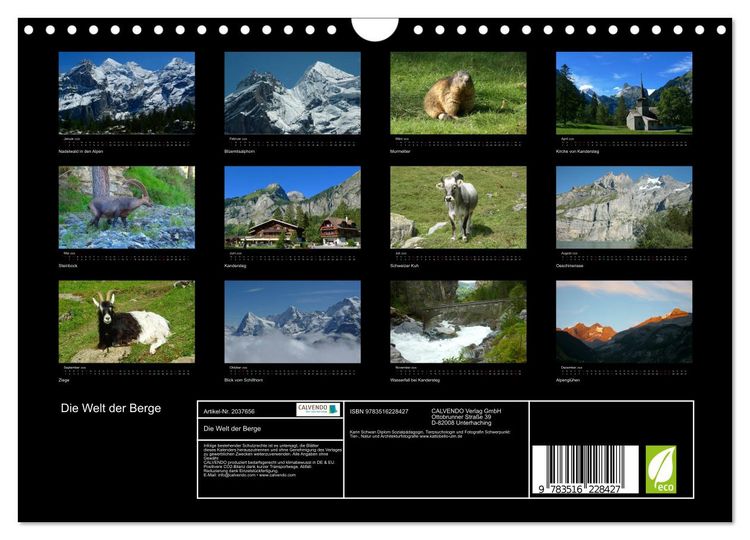 Produktbild: Die Welt der Berge (Wandkalender 2026 DIN A4 quer), CALVENDO Monatskalender