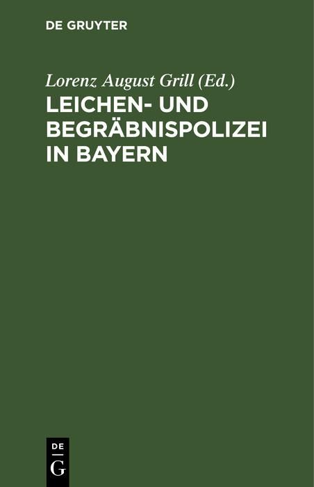 Produktbild: Leichen- und Begr&auml;bnispolizei in Bayern