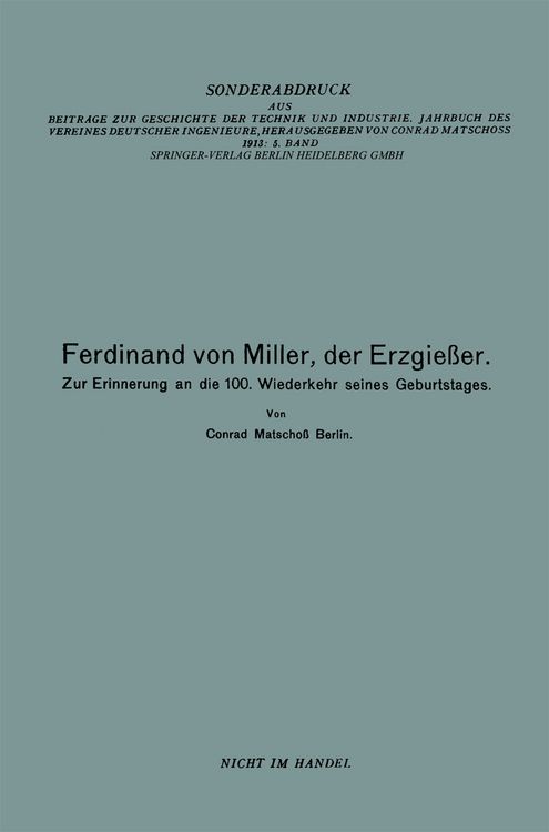Produktbild: Ferdinand von Miller, der Erzgie&szlig;er