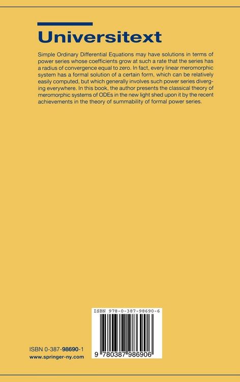 Produktbild: Formal Power Series and Linear Systems of Meromorphic Ordinary Differential Equations