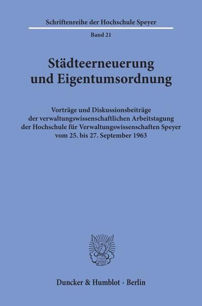 Produktbild: St&auml;dteerneuerung und Eigentumsordnung.