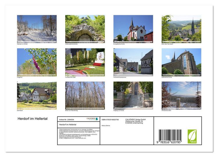 Produktbild: Herdorf im Hellertal (Wandkalender 2026 DIN A4 quer), CALVENDO Monatskalender