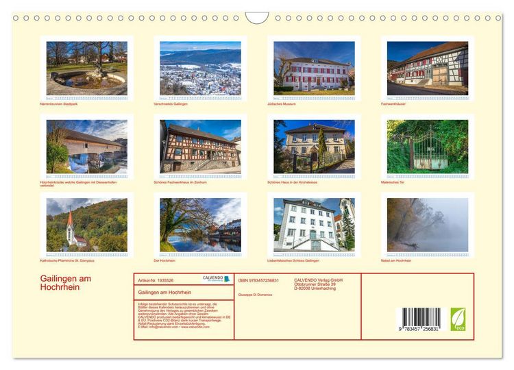 Produktbild: Gailingen am Hochrhein (Wandkalender 2026 DIN A3 quer), CALVENDO Monatskalender