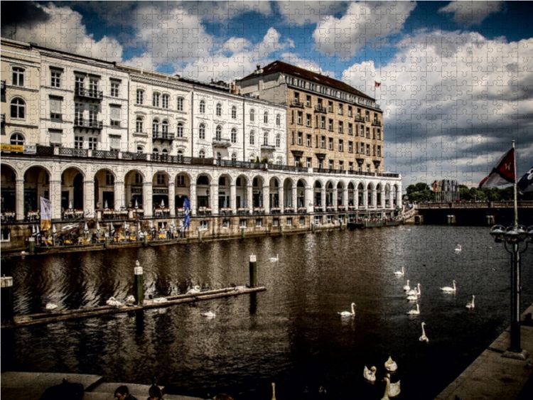 Produktbild: CALVENDO Puzzle Hamburg Binnenalster 1000 Teile Lege-Gr&ouml;&szlig;e 64 x 48 cm Foto-Puzzle Bild von Oliver Pinkoss Photostorys