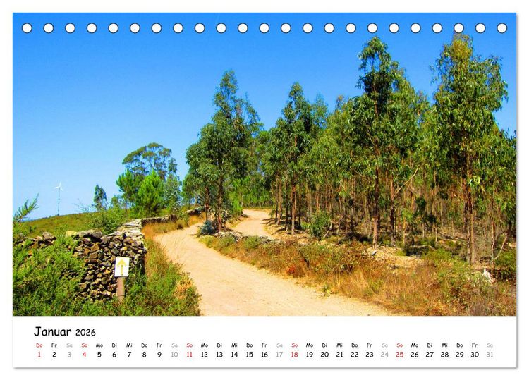 Produktbild: Jakobsweg - Camino Portugues Central (Tischkalender 2026 DIN A5 quer), CALVENDO Monatskalender