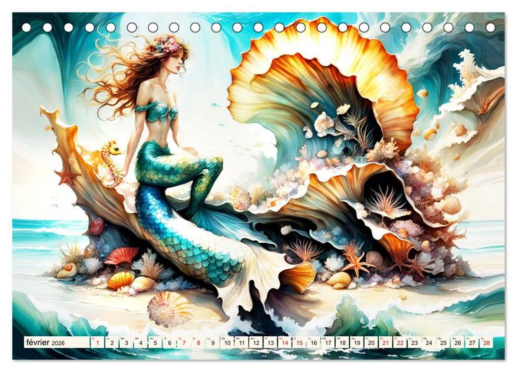 Produktbild: La muse de Pos&eacute;idon (Calendrier de bureau 2026 DIN A5 vertical), CALVENDO calendrier mensuel